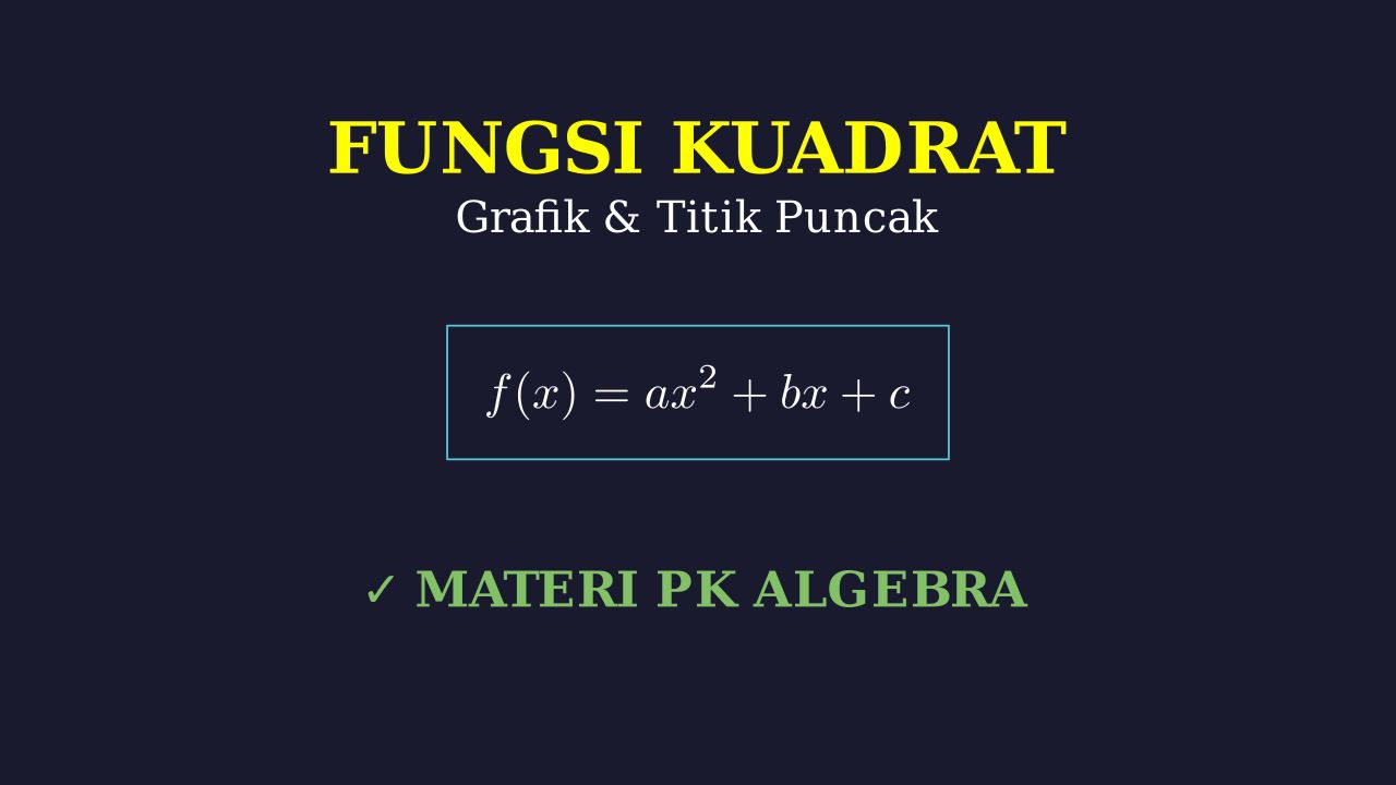 Fungsi Kuadrat: Grafik, Titik Puncak & Diskriminan