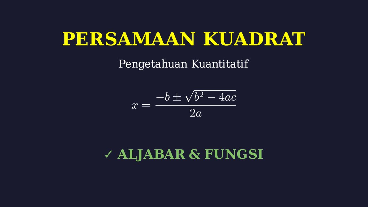 Persamaan Kuadrat