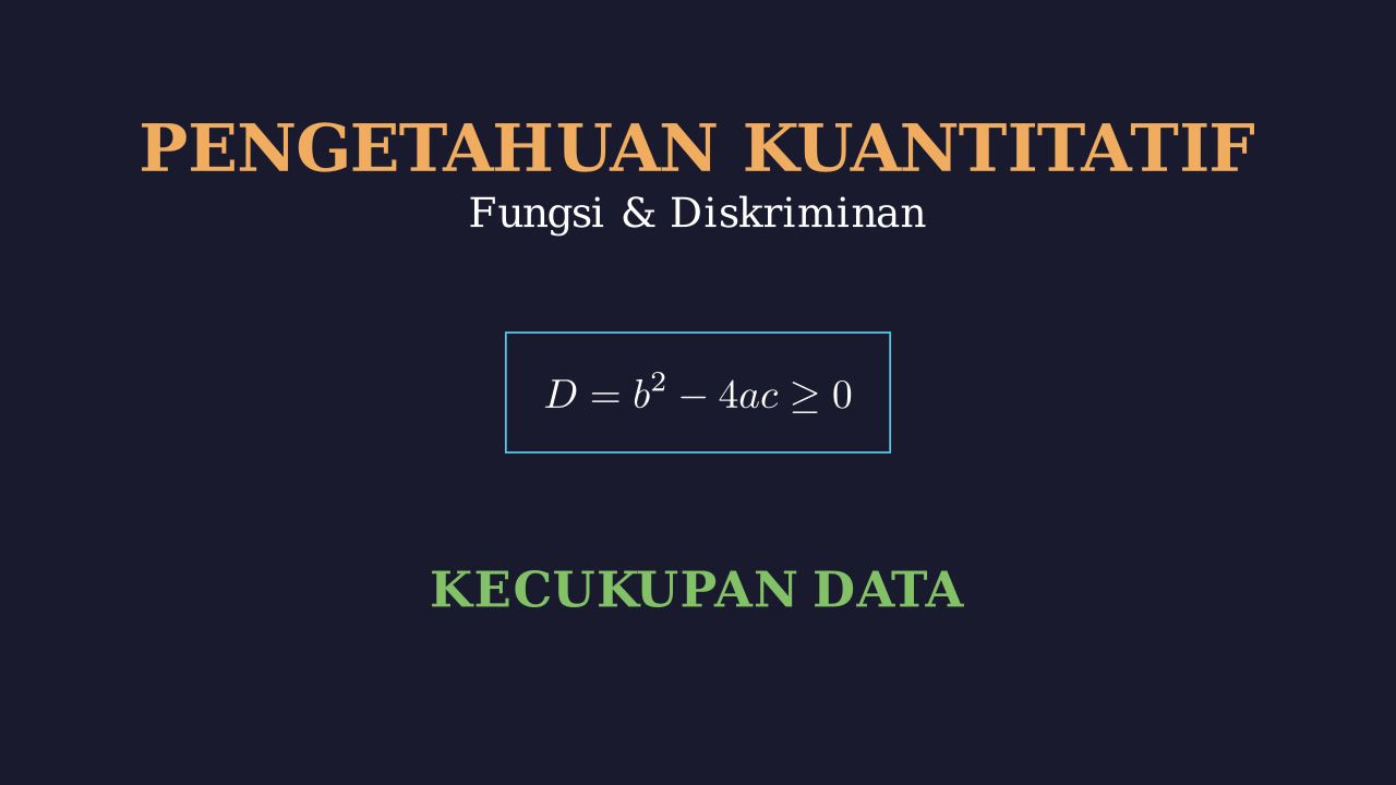 Kecukupan Data: Fungsi Kuadrat & Diskriminan