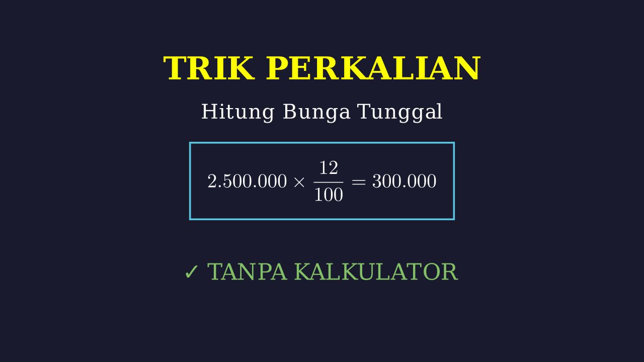 Menghitung Bunga Tunggal Tanpa Kalkulator