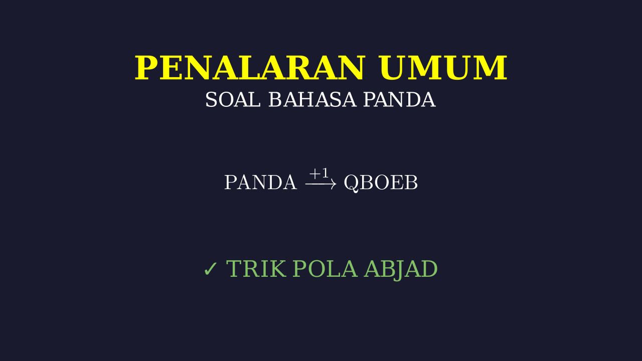 Bahasa Panda: Logika Pola Kata
