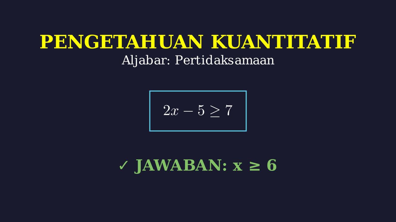 Matematika Kuantitatif: Pertidaksamaan Linear