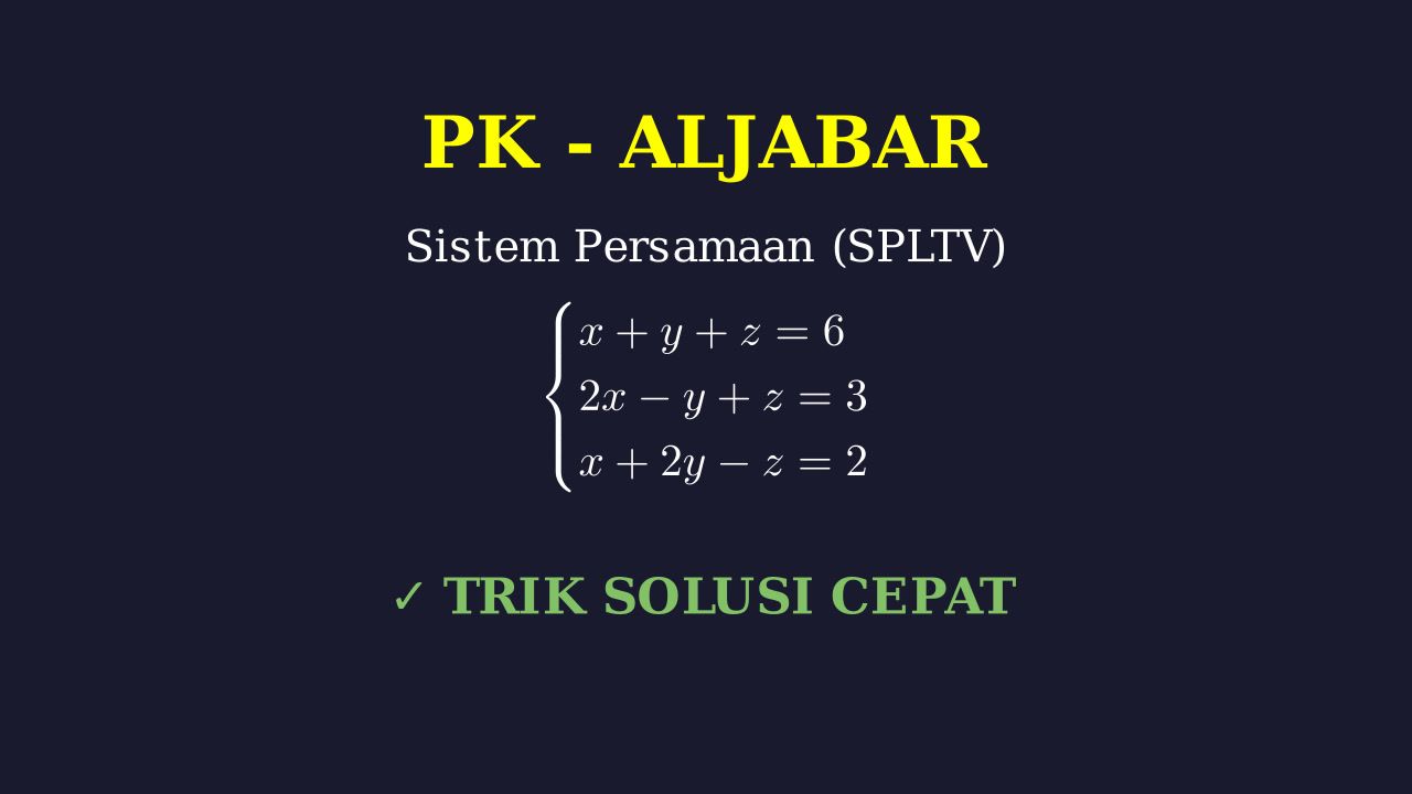 SPLTV: Sistem Persamaan Linear Tiga Variabel