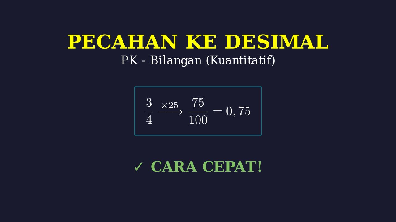 Mengubah Pecahan ke Desimal