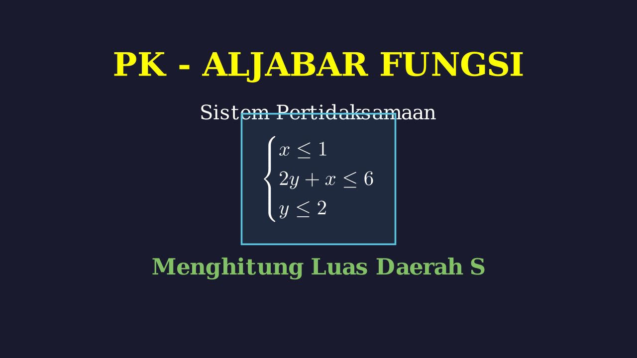 Luas Daerah S: Sistem Pertidaksamaan Linear