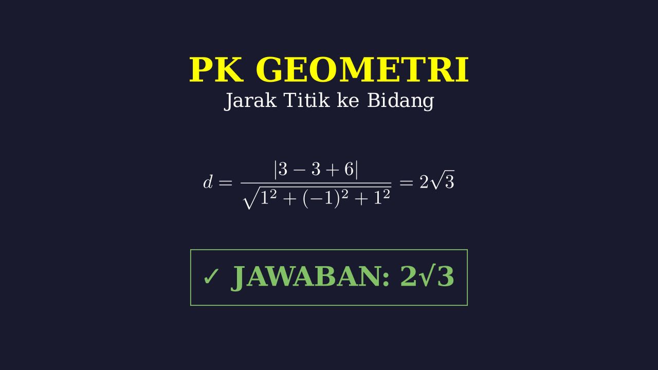 Jarak Titik P ke Bidang ACH pada Kubus