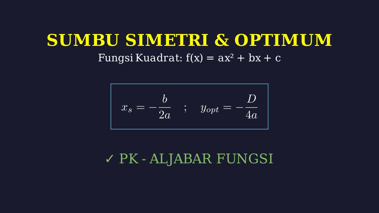Sumbu Simetri dan Nilai Optimum