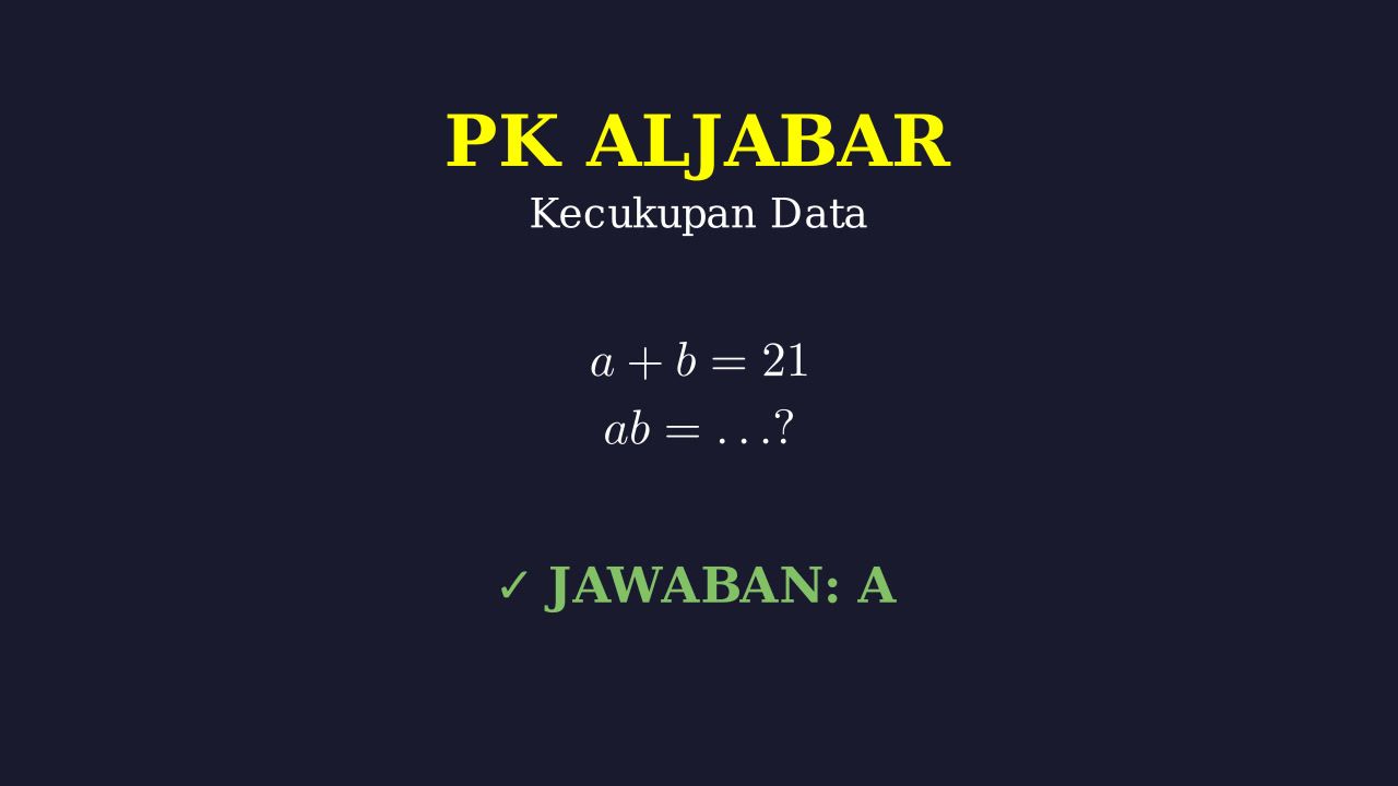 Soal Kecukupan Data: Nilai Operasi Aljabar