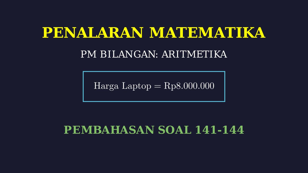 Soal Cerita: Pembelian Laptop
