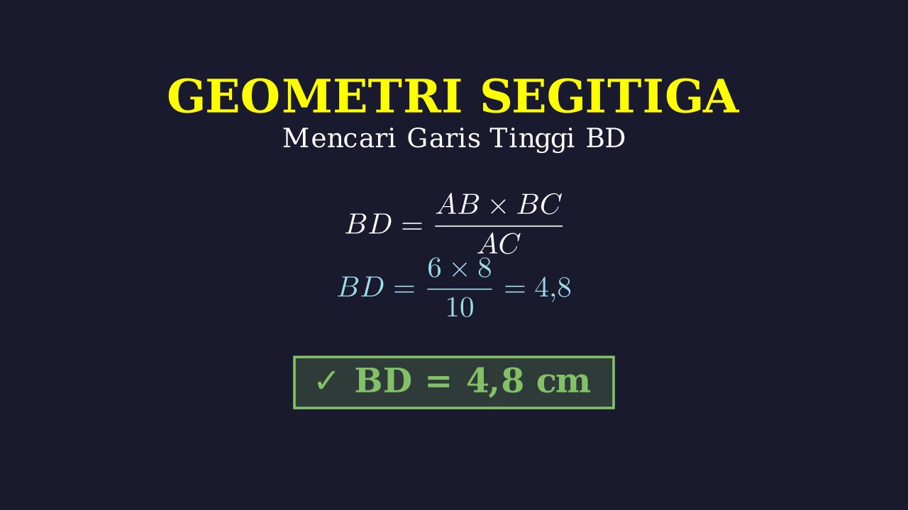 Menghitung Garis Tinggi Segitiga Siku-Siku