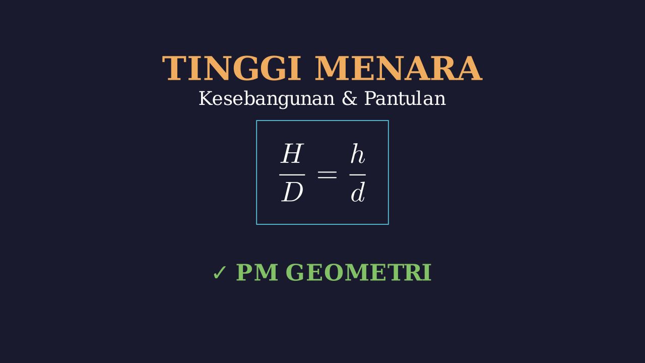 Tinggi Menara: Segitiga Sebangun & Pantulan Cahaya