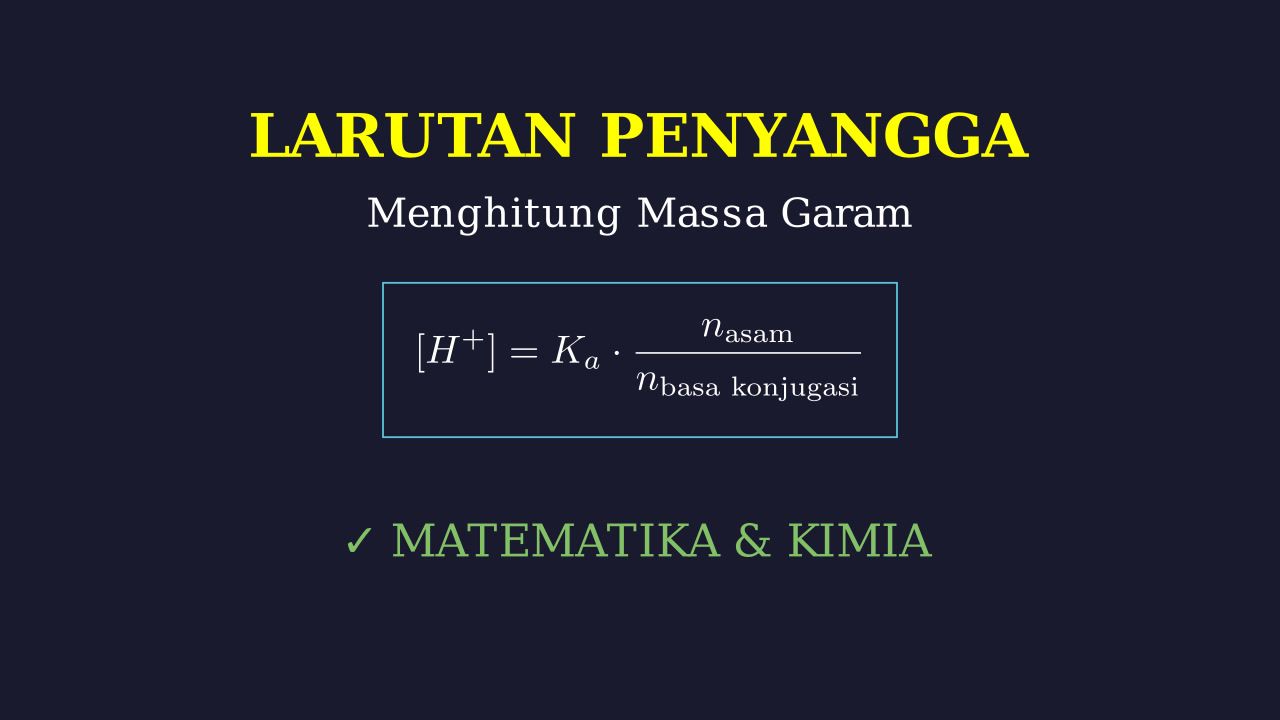 Larutan Penyangga: Menghitung Massa Garam
