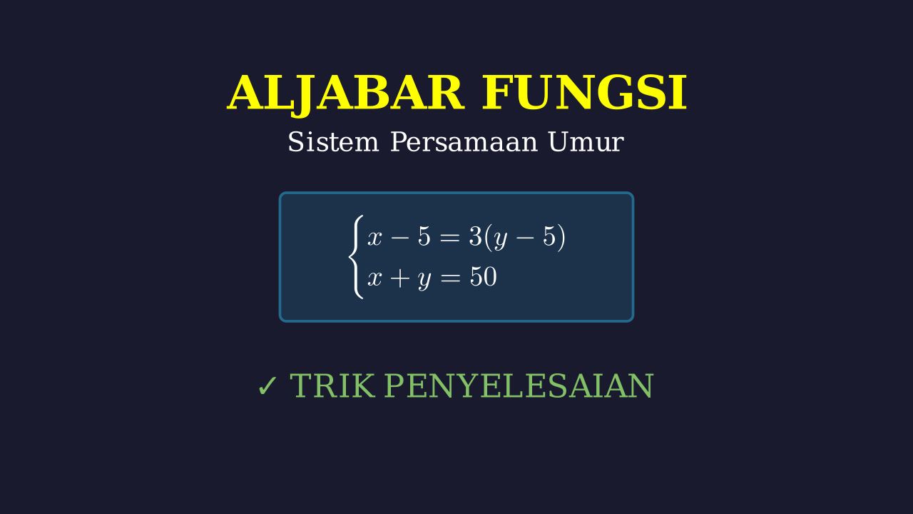 Soal Cerita Umur: Sistem Persamaan