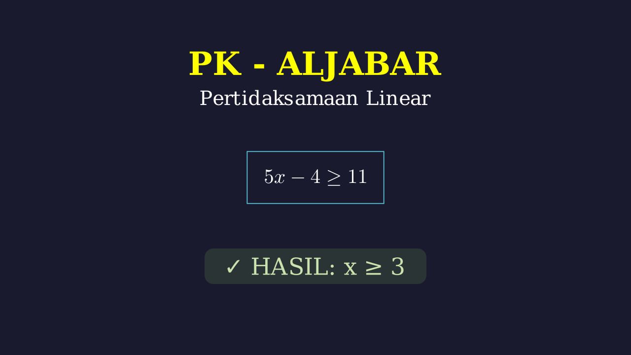 Menyelesaikan Pertidaksamaan Linear Satu Variabel