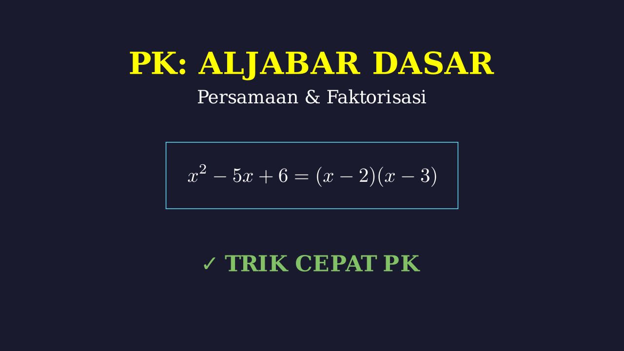 Aljabar Dasar: Operasi, Faktorisasi & Persamaan