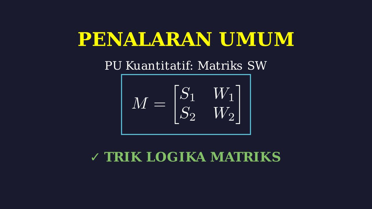 Penalaran Umum: Matriks Seleksi Pembawa Acara