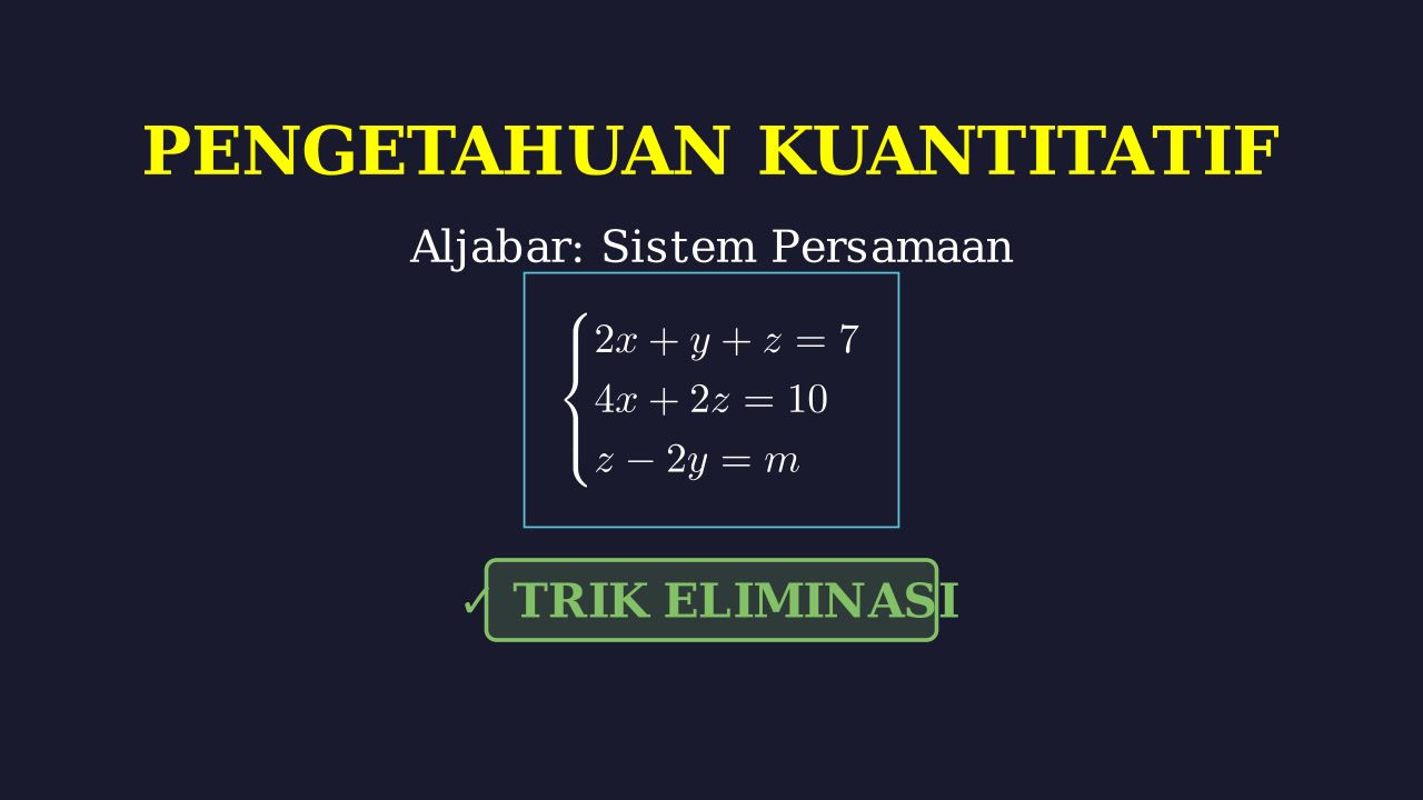 Sistem Persamaan Linear Tiga Variabel