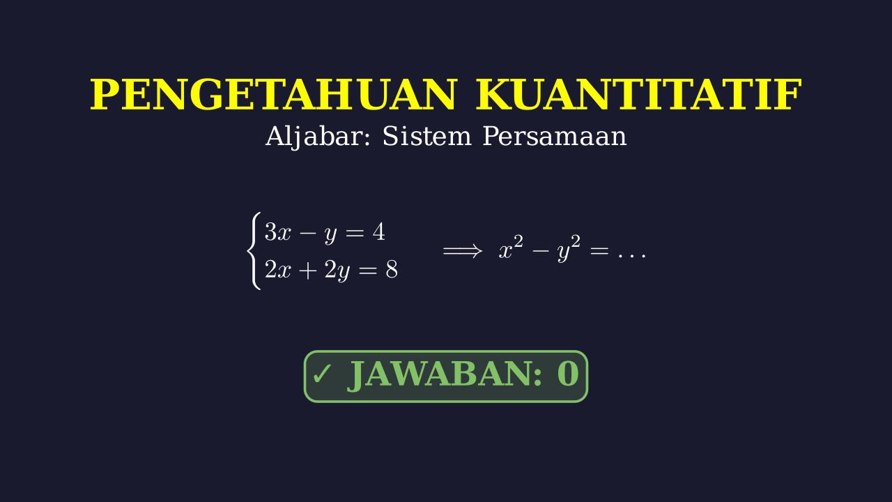 SPLDV: Menghitung Nilai x² - y²
