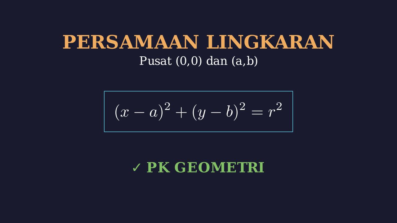 Persamaan Lingkaran: Pusat (0,0) dan (a,b)