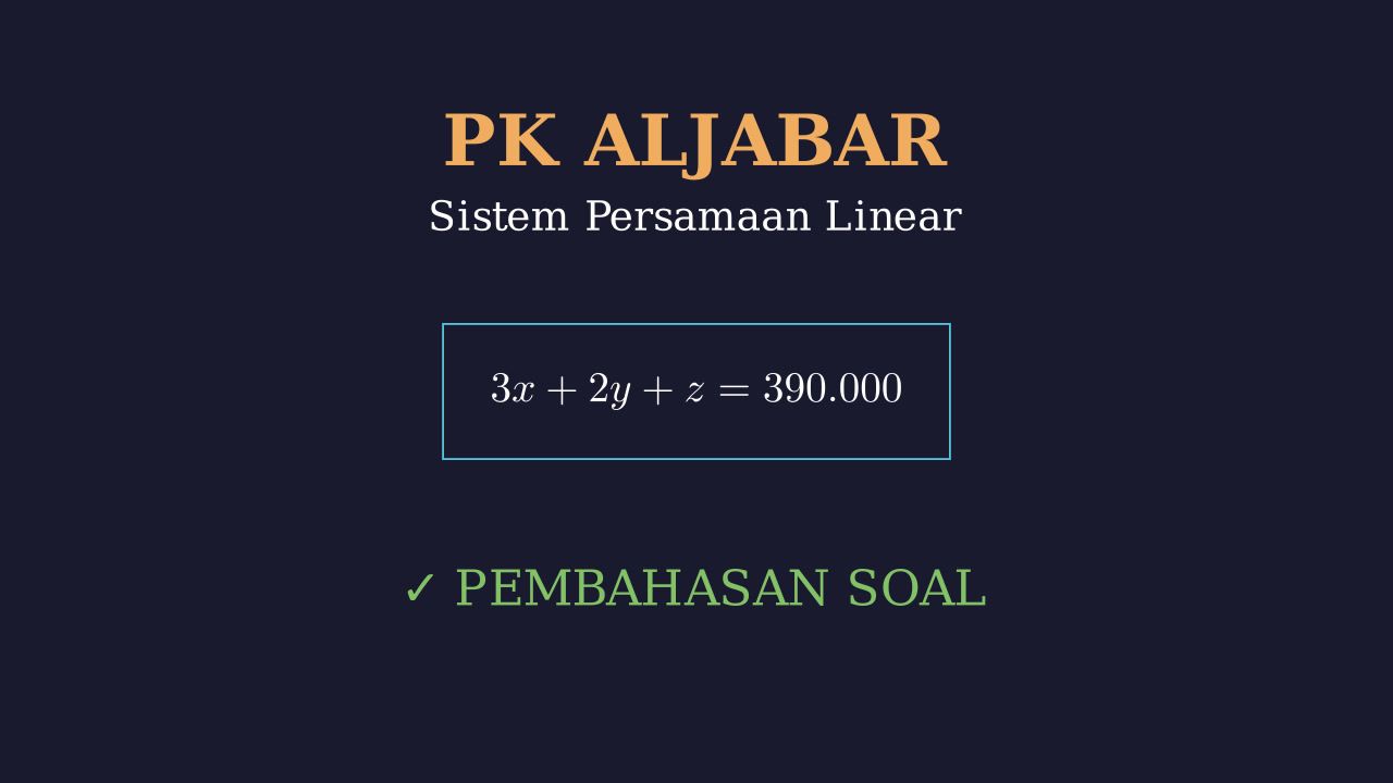 SPLTV: Soal Cerita Belanja Abon