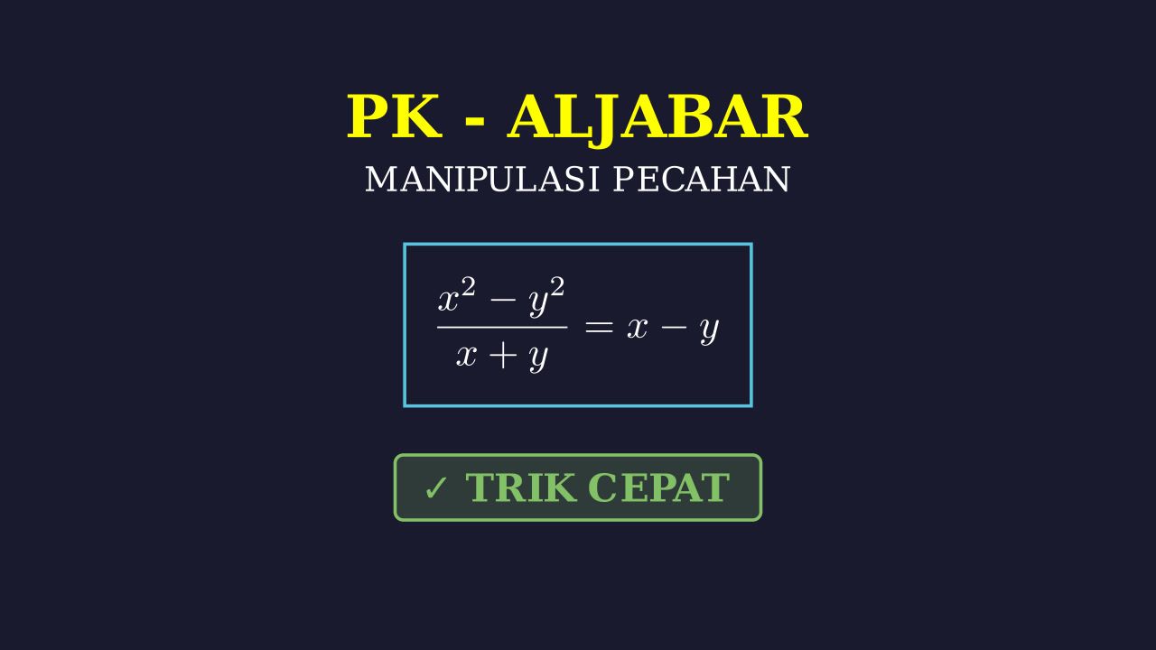 Manipulasi Aljabar Pecahan