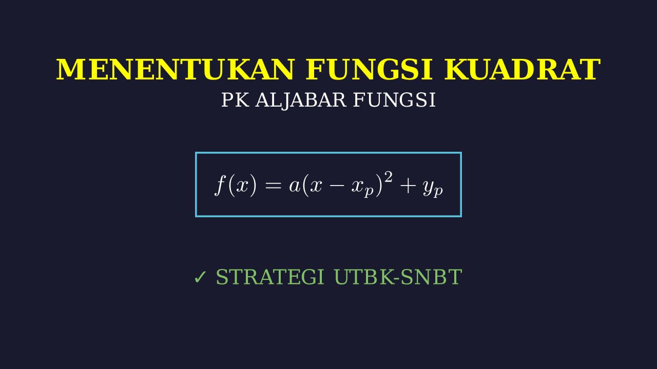 Menentukan Fungsi Kuadrat