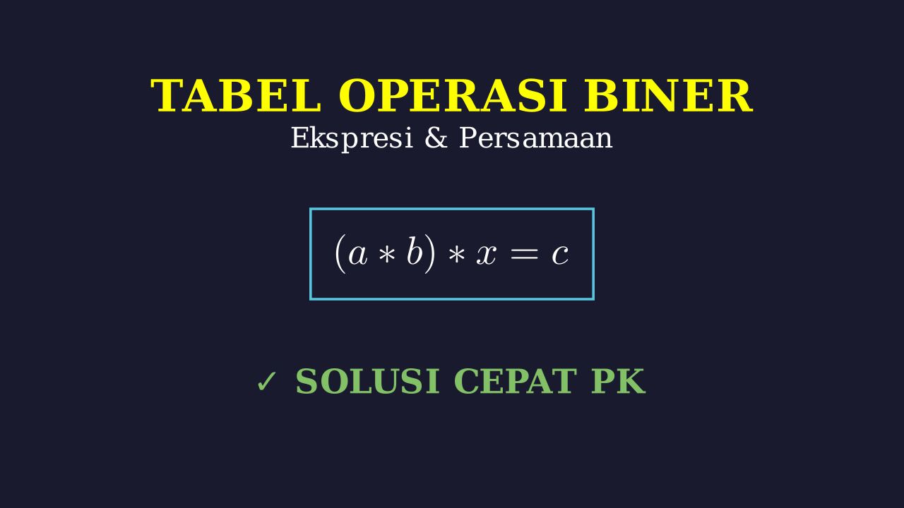 Tabel Operasi Biner: Ekspresi Bertingkat & Persamaan