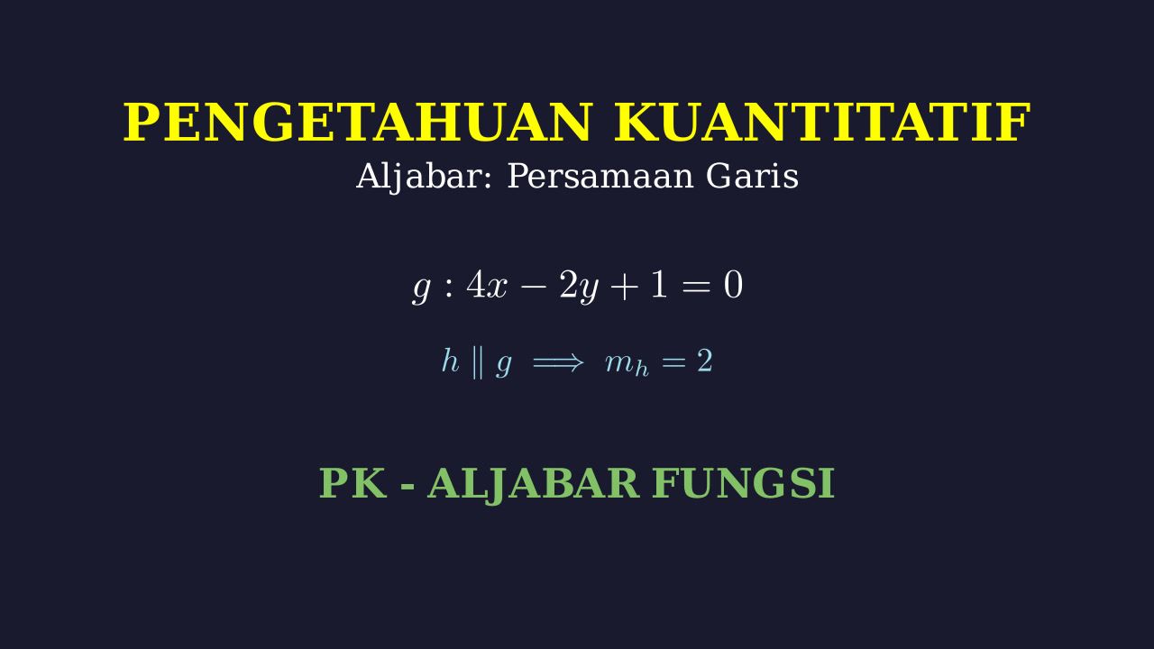 Jarak Titik ke Garis Sejajar