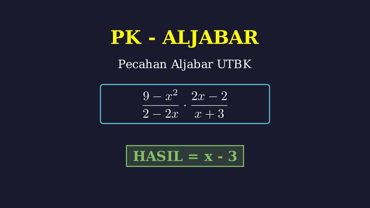 Menyederhanakan Pecahan Aljabar UTBK