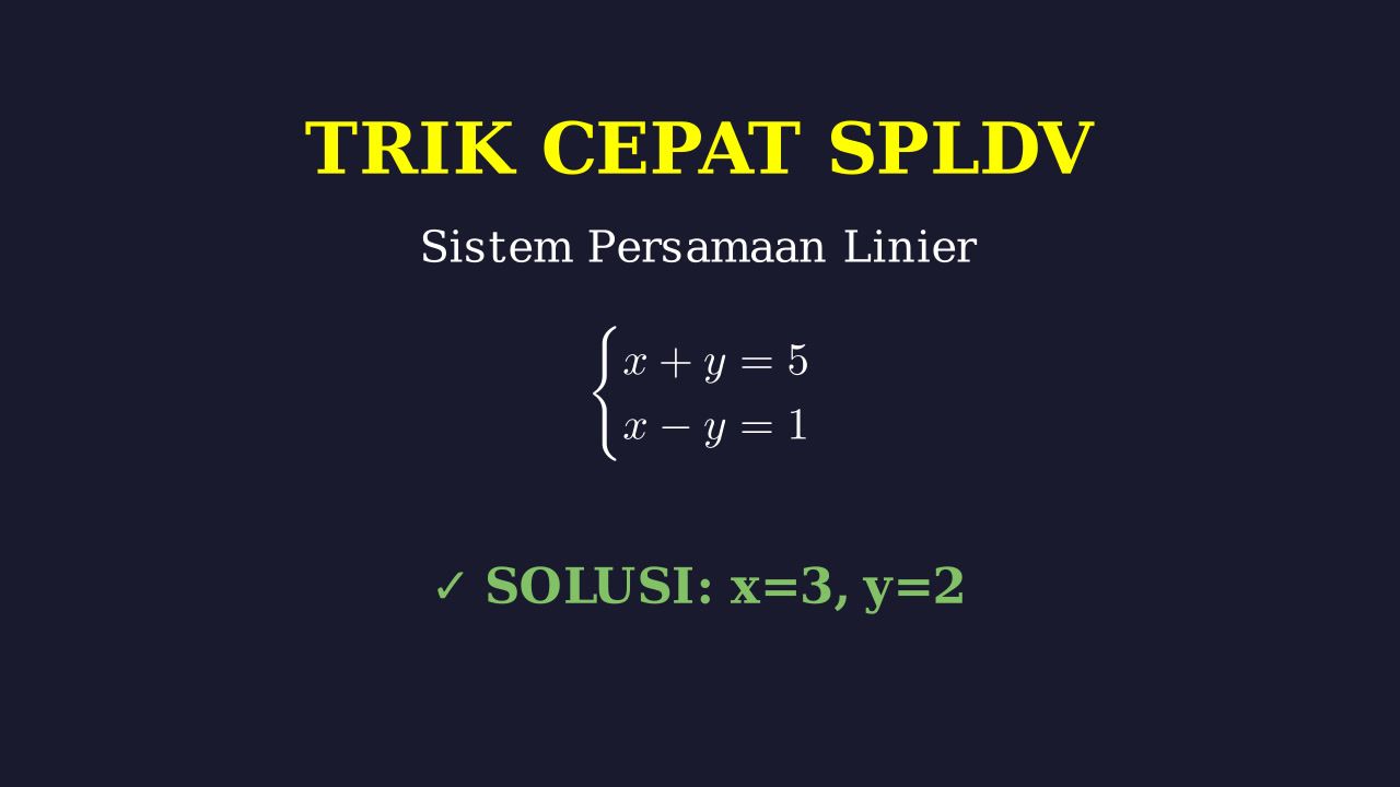 Trik Cepat Menyelesaikan SPLDV