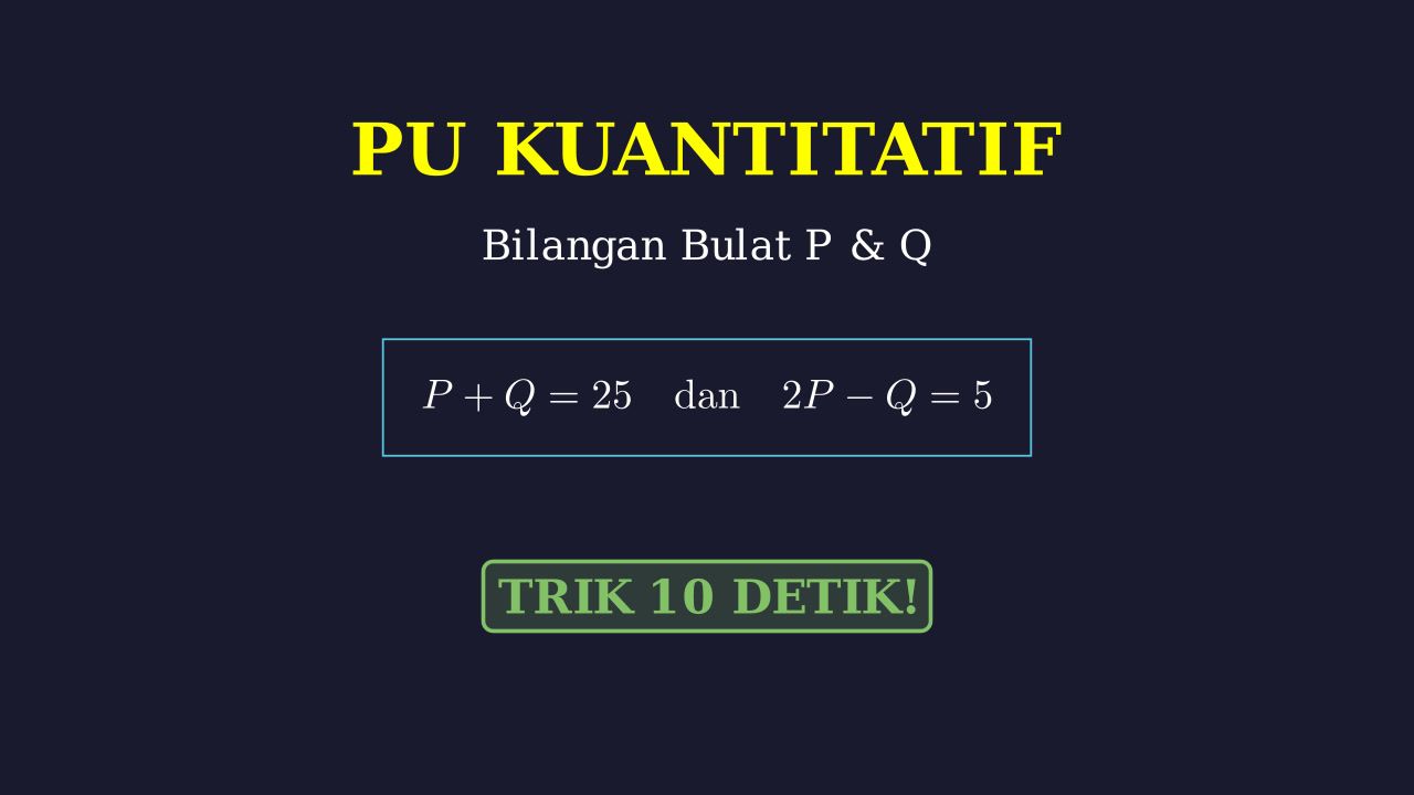Persamaan Bilangan Bulat P dan Q