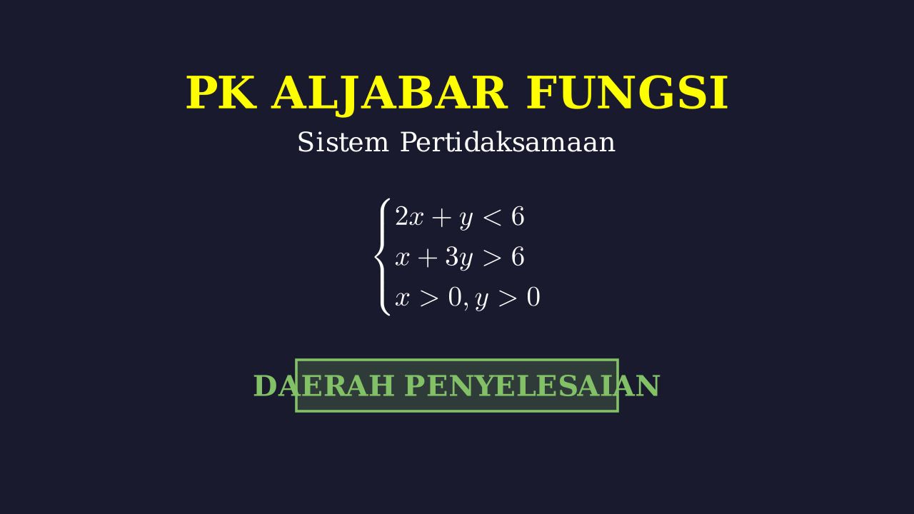 Sistem Pertidaksamaan Linear Dua Variabel
