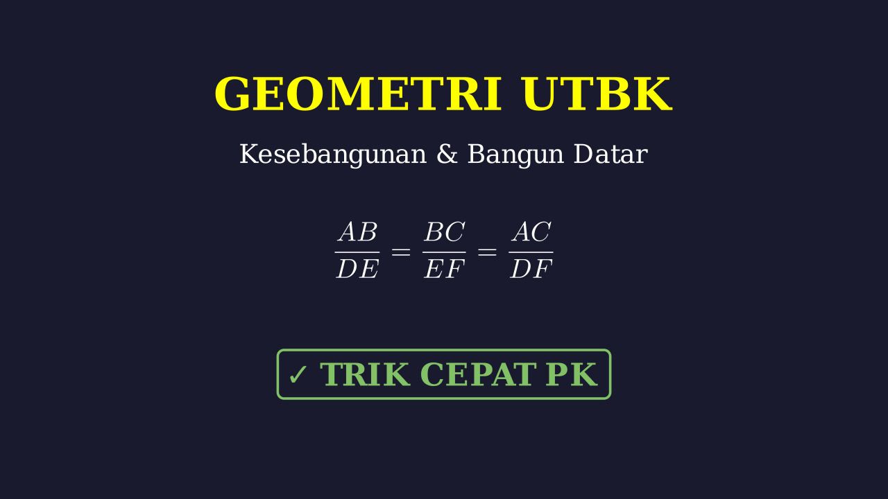 Geometri UTBK: Kesebangunan, Bangun Datar & Ruang