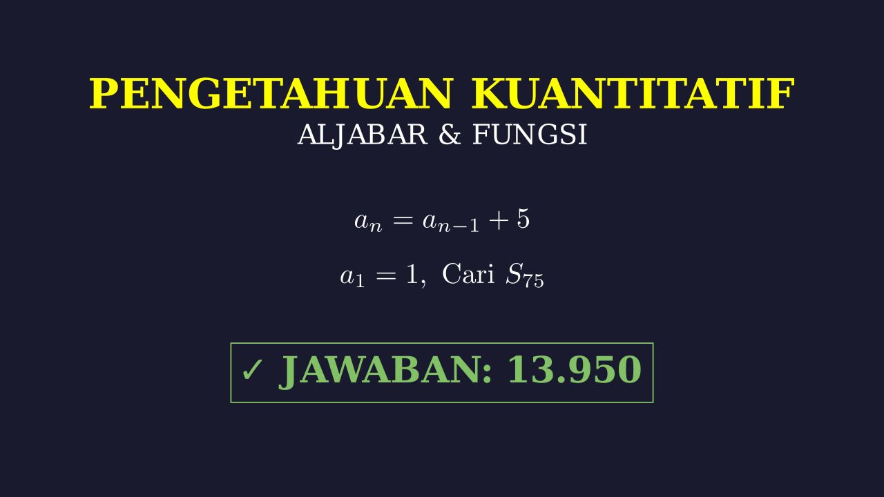 Jumlah 75 Suku Pertama: Barisan Aritmetika