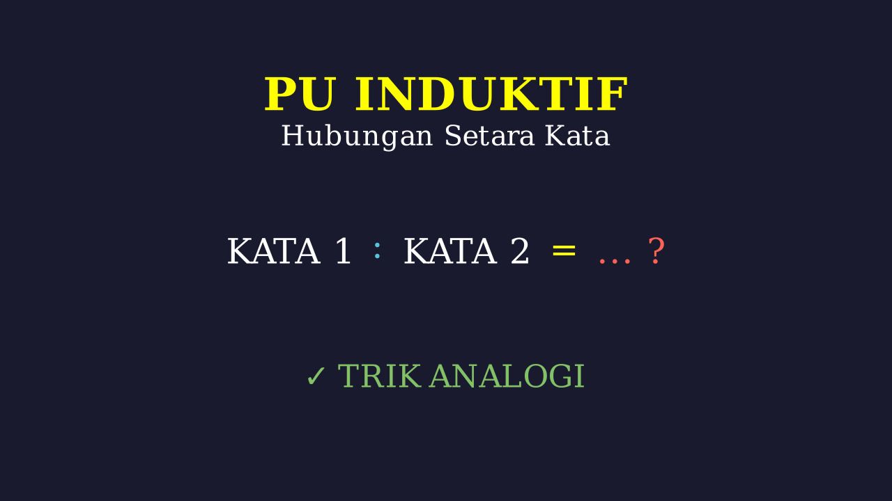 Analogi Kata: Hubungan Setara