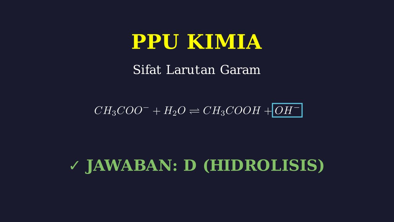 Hidrolisis Garam Natrium Asetat