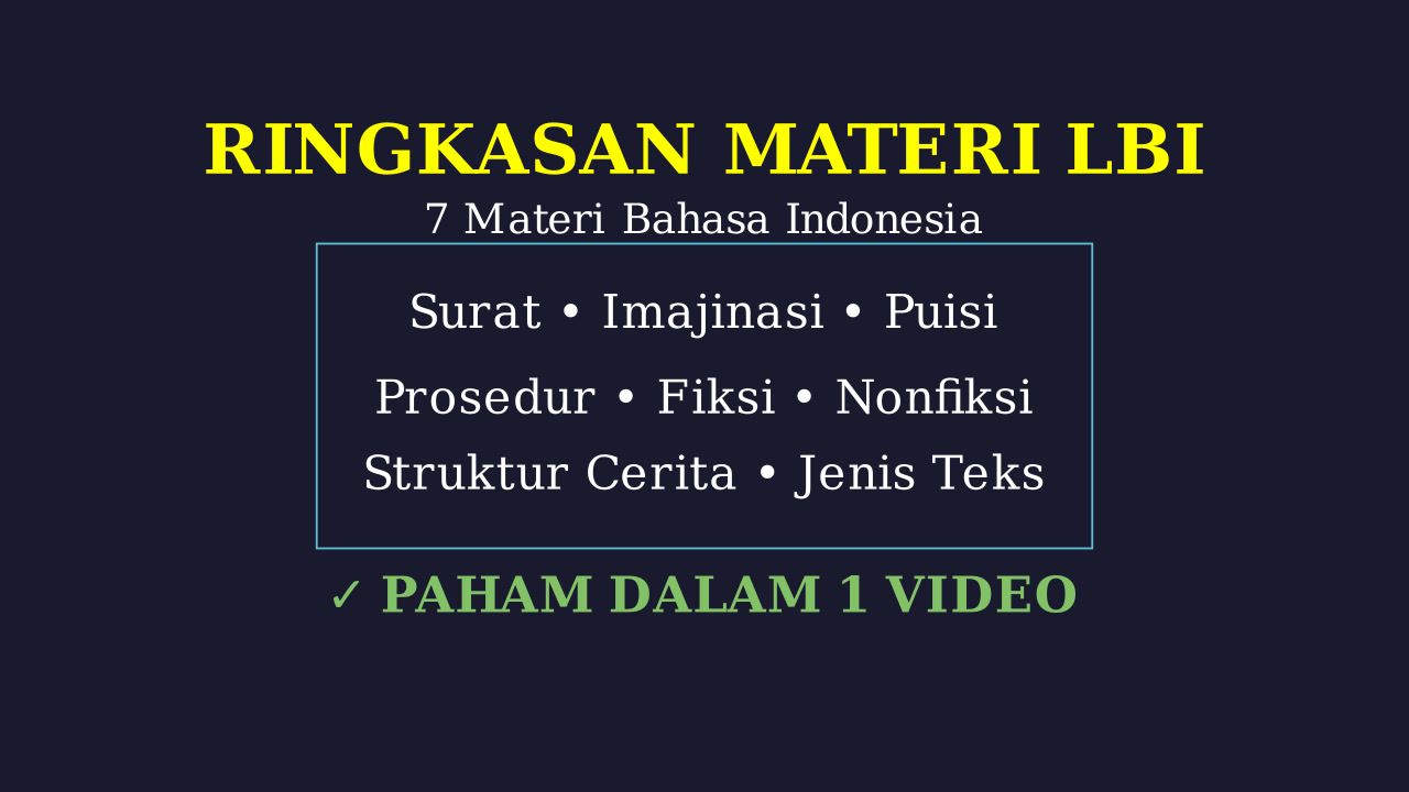 Materi Bahasa Indonesia: Teks, Sastra, dan Prosedur