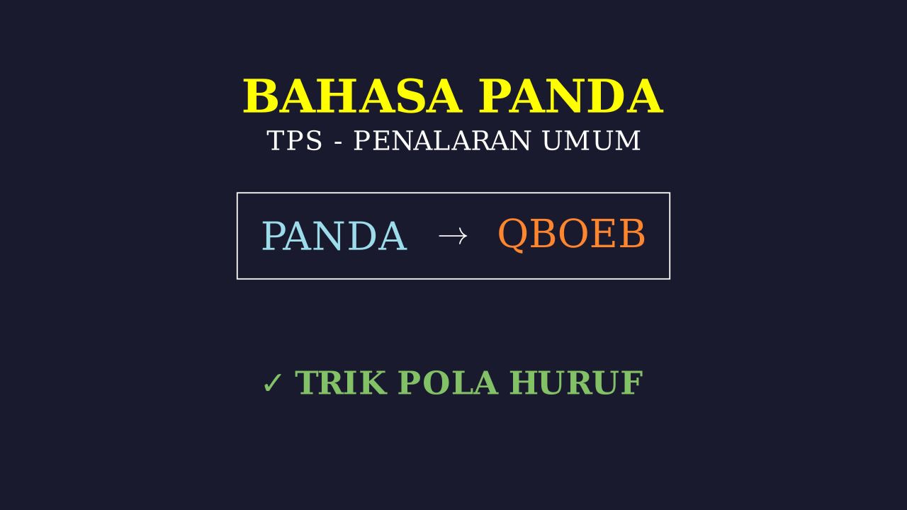 Mengenal Bahasa Panda