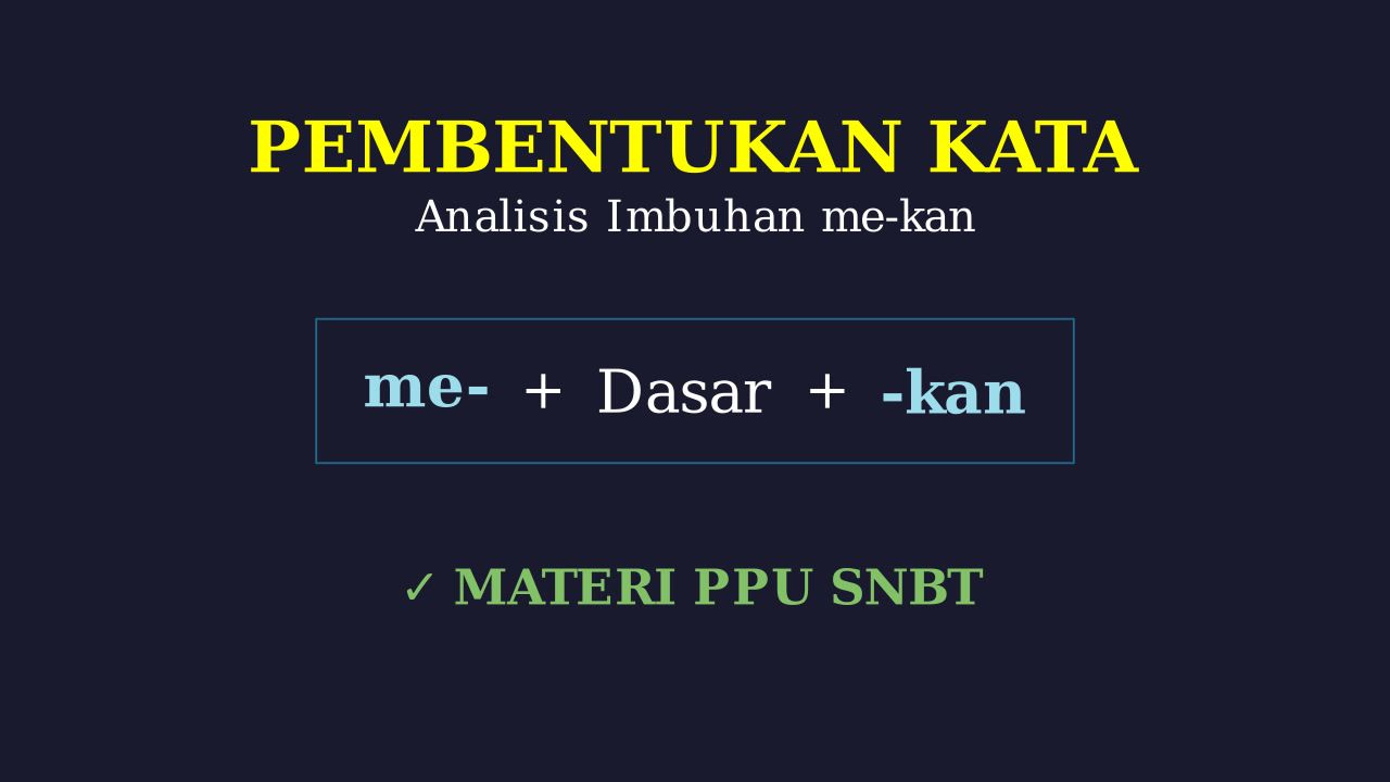 Imbuhan Me-kan: Aturan Dan Contoh