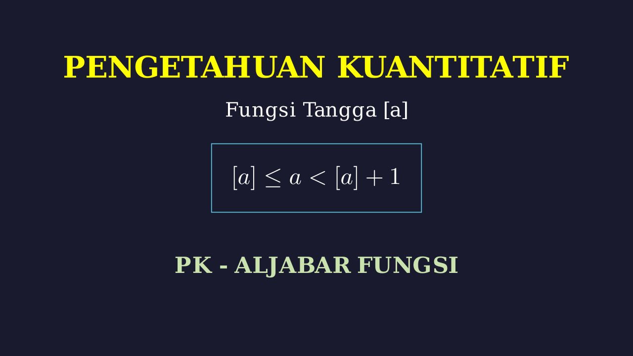 Fungsi Bilangan Bulat Terbesar