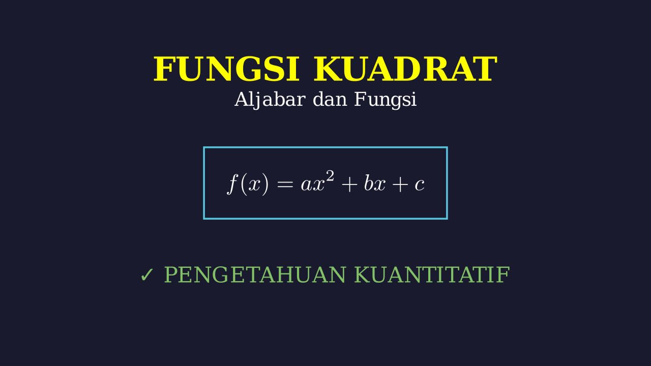 Memahami Fungsi Kuadrat