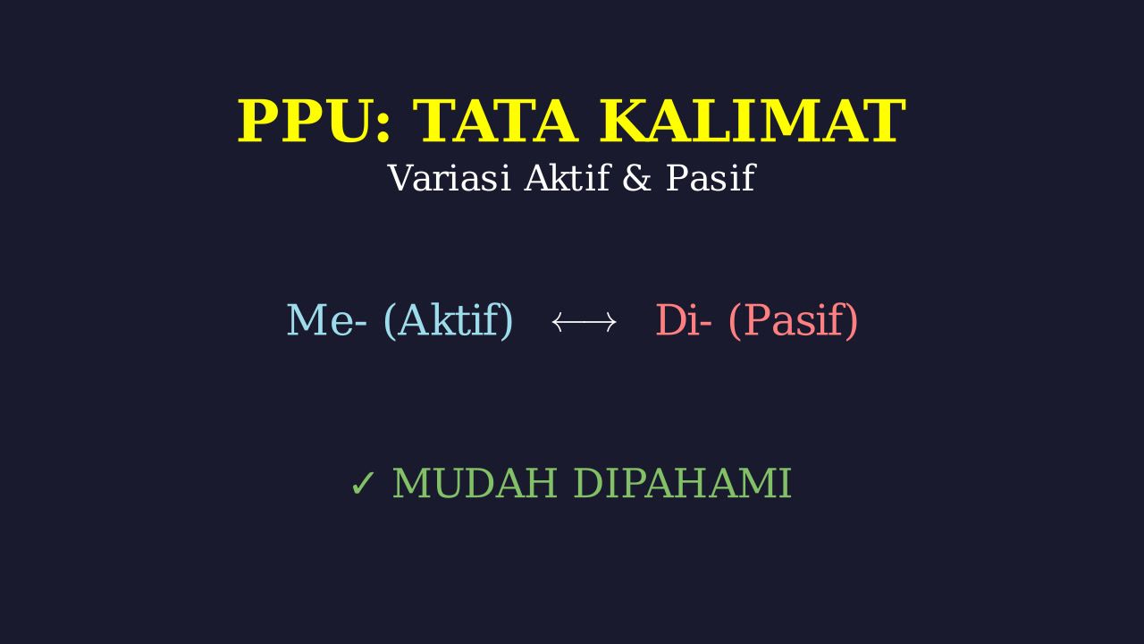 Variasi Kalimat: Aktif dan Pasif