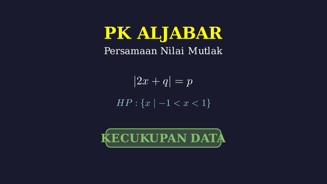 Persamaan Nilai Mutlak: Kecukupan Data