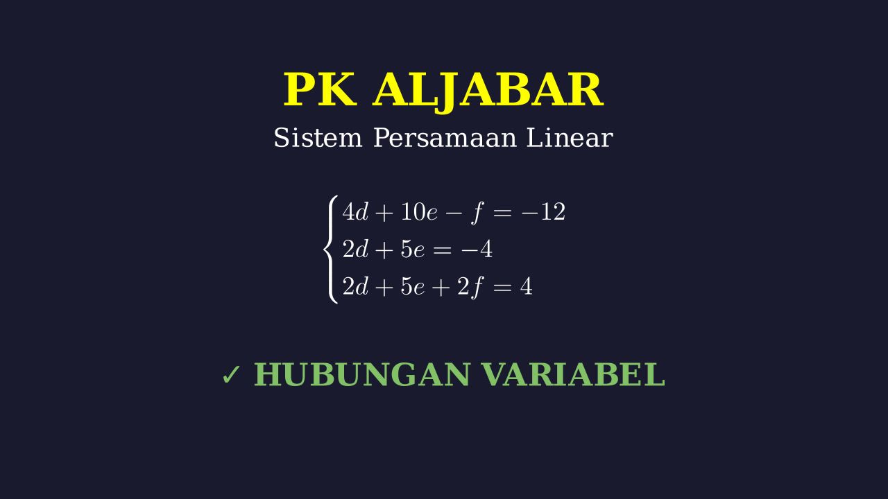 SPLTV: Menentukan Hubungan Antar Variabel