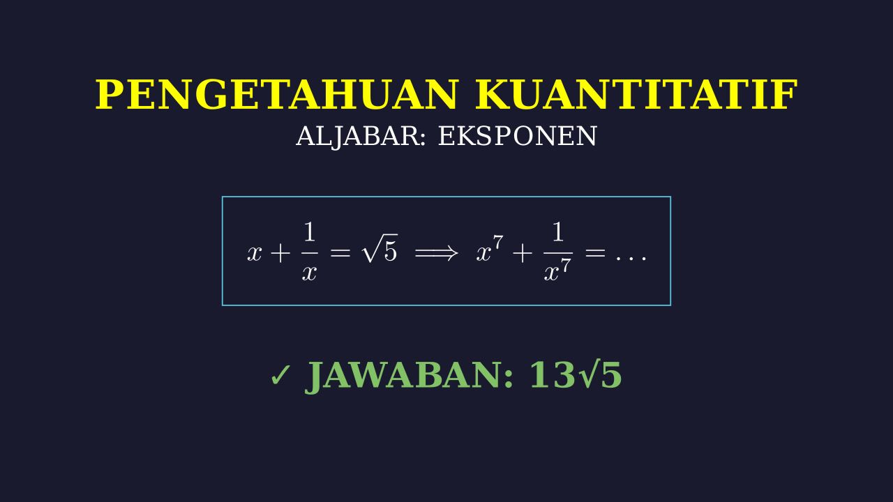 Aljabar: Menghitung Nilai x⁷ + 1/x⁷