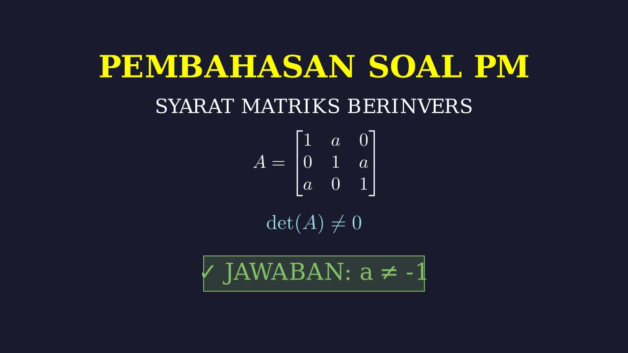 Syarat Matriks Memiliki Invers