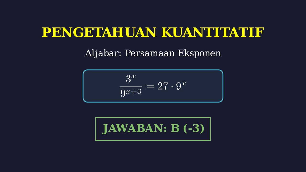 Menyelesaikan Persamaan Eksponen