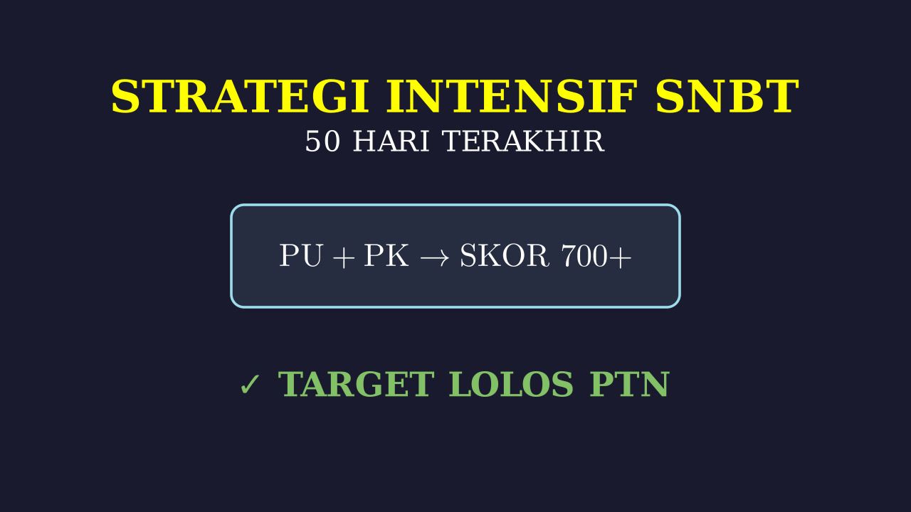 Strategi Intensif SNBT 50 Hari Terakhir