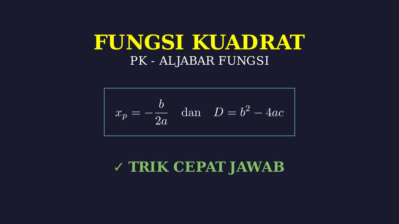 Fungsi Kuadrat: Grafik, Puncak, & Diskriminan