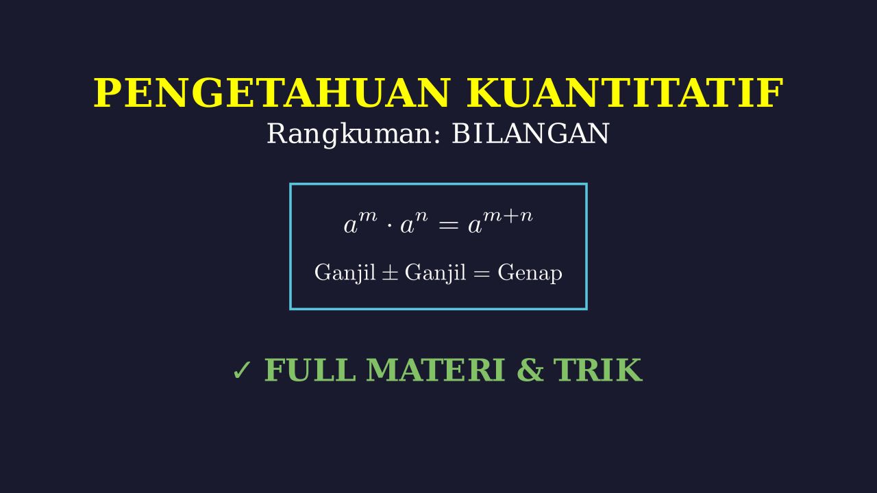 Rangkuman Lengkap Pengetahuan Kuantitatif
